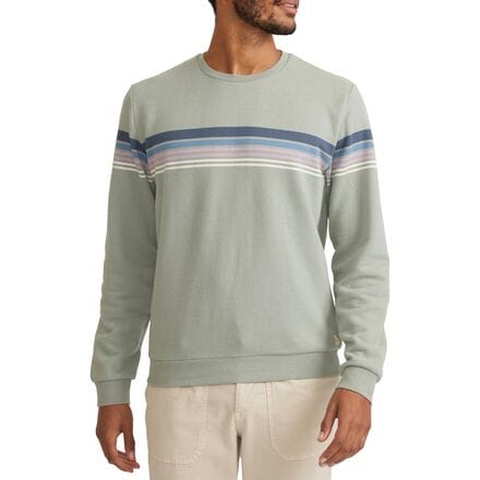 Marine Layer - Chest Stripe Crewneck Sweater - Men's - Silt Green