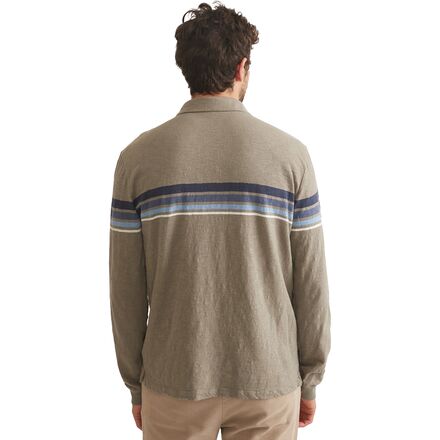 Marine Layer - Nirvana Heavy Slub Stripe Long-Sleeve Rugby Polo - Men's