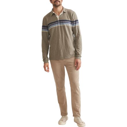 Marine Layer - Nirvana Heavy Slub Stripe Long-Sleeve Rugby Polo - Men's