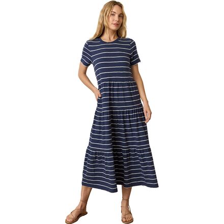 Slub Midi Tier Stripe Dress - Women's