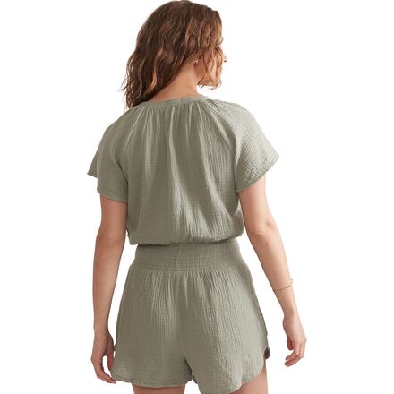 Marine Layer - Short-Sleeve Double Cloth Romper - Women's