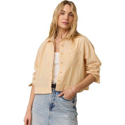 Cropped Poplin Stripe Shirt- Women's