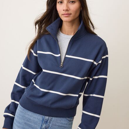 Marine Layer - Cloud 9 Stripe Half Zip Sweatshirt - Women's