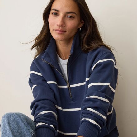 Marine Layer - Cloud 9 Stripe Half Zip Sweatshirt - Women's