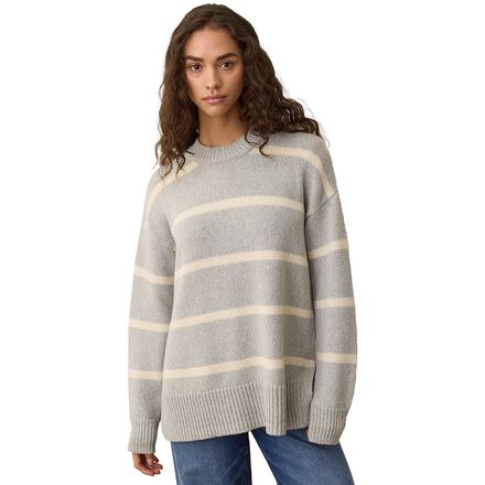 Oversized Striped Crewneck Sweater - Women's