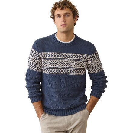 Textured Fair Isle Crew Sweater - Men's