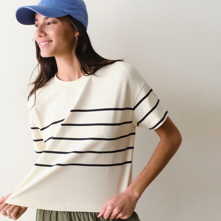 Marine Layer - Cloud 9 Jersey Stripe Crew T-Shirt - Women's