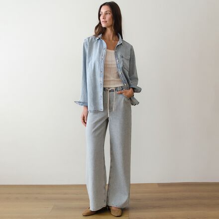 Marine Layer - Drawstring Denim Wide Leg Pant - Women's