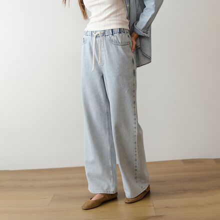 Marine Layer - Drawstring Denim Wide Leg Pant - Women's