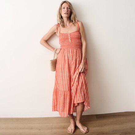 Marine Layer - Smocked Henley Maxi Dress - Women's