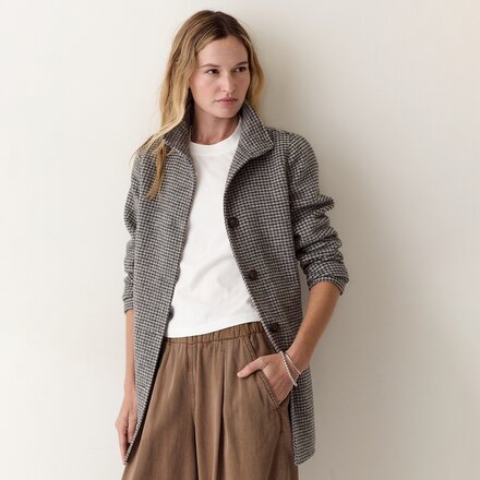 Marine Layer - Stephanie Cocoon Plaid Wool Coat - Women's