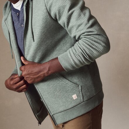 Marine Layer - Corbet Vertical Quilted Zip Hoodie - Men's