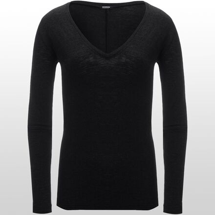 Monrow - Granite Long-Sleeve V-Neck Shirt - Women's