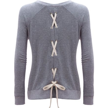 Monrow - Sweatshirt with Lace Up Back - Women's