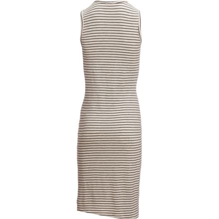 Monrow - Supersoft Pinestripe Dress with Elastic Detail - Women's