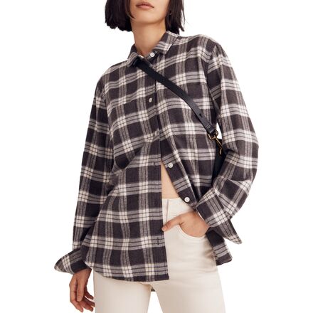 Madewell - Swingy Oversized Ex-BF Flannel - Women's - Marled Coal