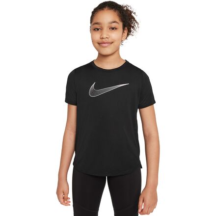 Nike - Dri-Fit One GX Short-Sleeve Top - Girls' - Black/White
