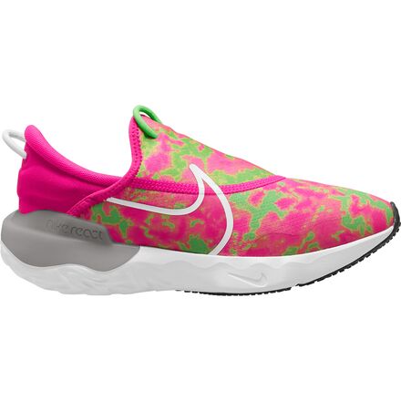 Nike - React Flow Shoe - Kids' - Pink Prime/White/Green Strike
