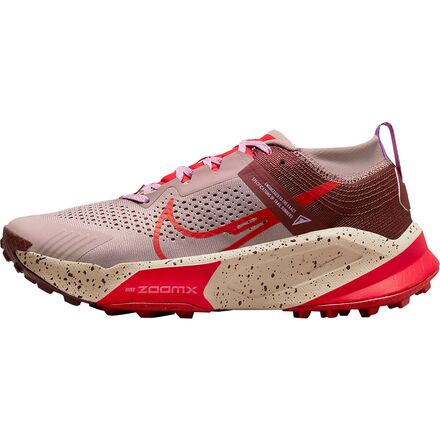 Nike - ZoomX Zegama Trail Running Shoe - Women's - Diffused Taupe/Picante Red-Dark Pony