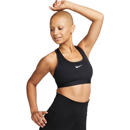 Nike - Swoosh Med Sports Bra - Women's - Black/White