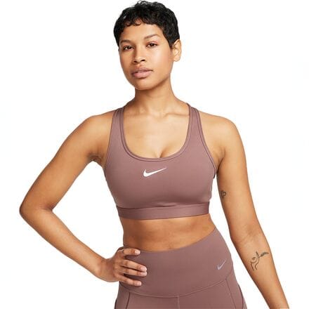Nike Women's Sports Bras Polyester/Spandex Blend Swoosh Bra, Medium  Support, Purple, Large : : Clothing, Shoes & Accessories