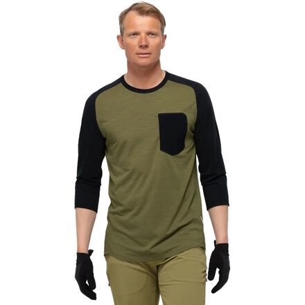 Norrona - Skibotn Wool 3/4-Sleeve T-Shirt - Men's - Olive Drab
