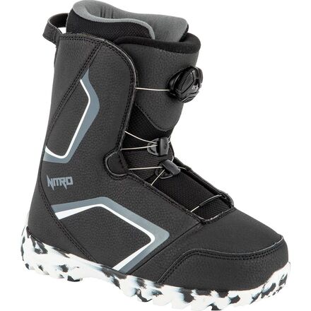 Nitro - Droid QLS Snowboard Boot - 2022 - Kids' - Black/White/Charcoal