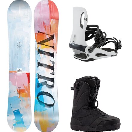 Lectra Abstract w/ Flora TLS + Talent Snowboard Pkg - Wmn