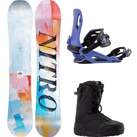 Lectra Abstract w/ Flora TLS + Talent Snowboard Pkg - Wmn