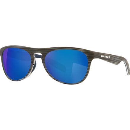 Native Eyewear - Sanitas Polarized Sunglasses - Driftwood-White-Blue/Blue Reflex (Gray)