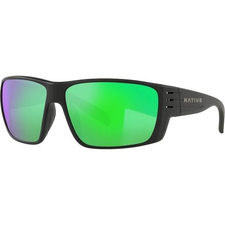 Native Eyewear - Griz Polarized Sunglasses - Matte Black/Green Reflex