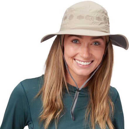 Outdoor Research - Solar Roller Sun Hat - Women's - Khaki-Rice Embroidery