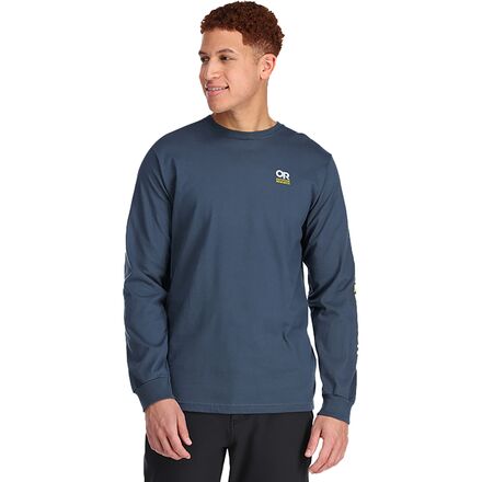 Outdoor Research - Lockup Chest Logo Long-Sleeve T-Shirt - Men's - Naval Blue/Larch