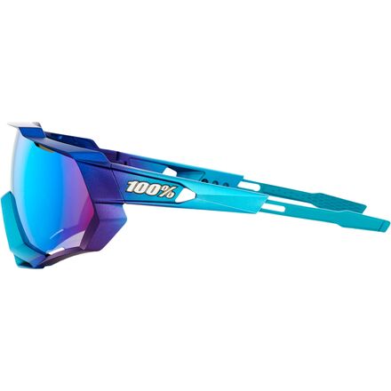 100% - Speedtrap Sunglasses - Matte Met Into the Fade Blue Topaz Mult Mir Lens