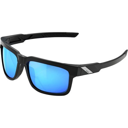 100% - Type-S Sunglasses - Matte Black-Hiper Iceberg Blue Mirror Lens