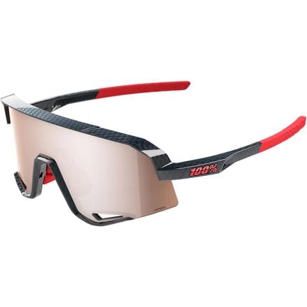 100% - Slendale Sunglasses - Gloss Crabon Fiber HiPER Crimson Silver Lens