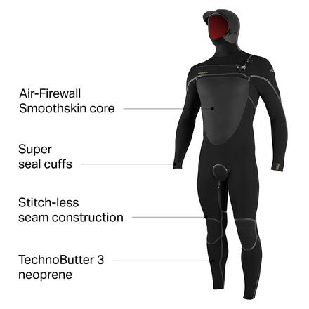 O'Neill - Psycho Tech 5.5/4mm Hooded Chest-Zip Full Wetsuit - Men's