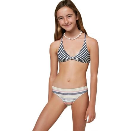 O'Neill - Lilia Stripe Knot Top Swim Set - Girls' - Multi Cruz Stripe