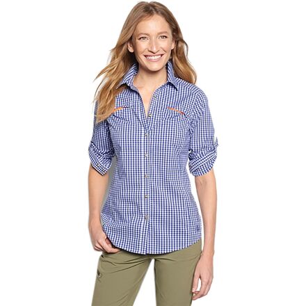 Orvis - River Guide Tech Gingham Long-Sleeve Shirt - Women's - Ocean Blue 35