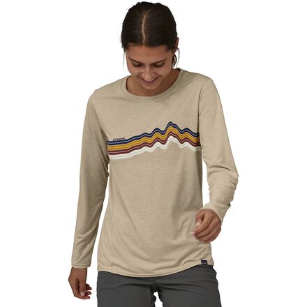 Patagonia - Capilene Cool Daily Graphic Long-Sleeve Shirt - Women's - Ridge Rise Stripe/Pumice X-Dye