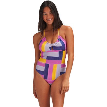 Patagonia - Glassy Dawn One-Piece Swimsuit - Women's - Patchwork Watercolor/Marble Pink
