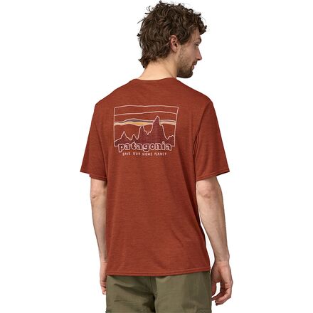 Patagonia - Capilene Cool Daily Graphic Short-Sleeve Shirt - Men's - 73 Skyline/Burl Red X-Dye