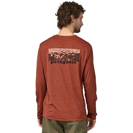 Patagonia - Capilene Cool Daily Graphic Long-Sleeve Shirt - Men's - Fitz Roy Elements/Burl Red X-Dye