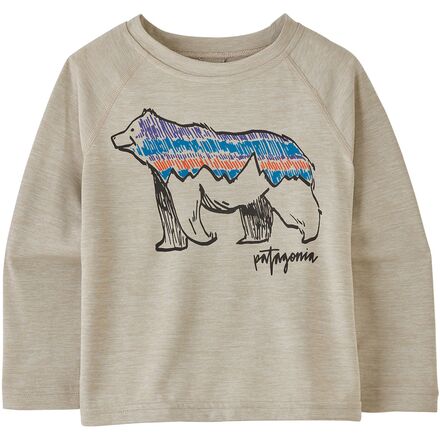 Patagonia - Capilene Cool Daily Crew Top - Toddler Boys' - Illustrated Fitz Bear/Pumice X-Dye
