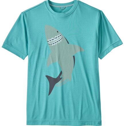 Patagonia - Capilene Cool Daily Short-Sleeve T-Shirt - Boys' - Shark-O-Dontics/Iggy Blue X-Dye