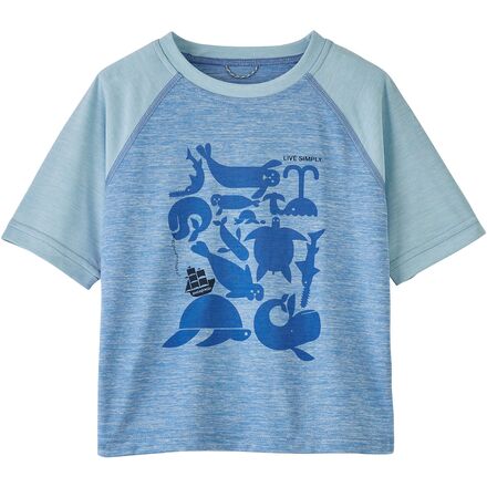 Patagonia - Capilene Cool Daily T-Shirt - Toddler Boys' - Live Simply Sea Buds/Lago Blue