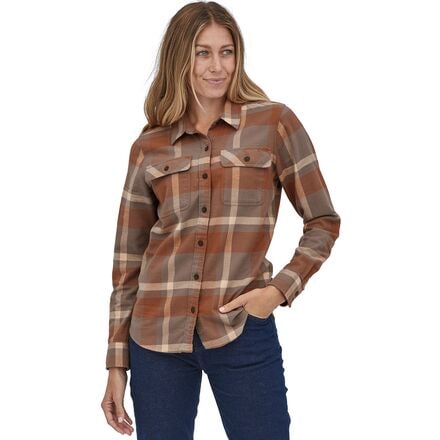 Patagonia - Organic Cotton Midweight Fjord Flannel Shirt - Women's - Comstock/Dusky Brown