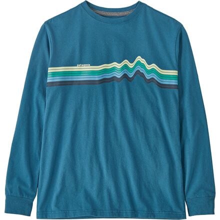 Patagonia - Regenerative Graphic Long-Sleeve T-Shirt - Kids' - Ridge Rise Stripe: Wavy Blue