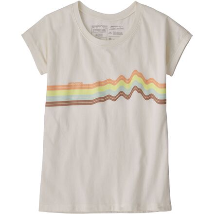 Patagonia - Regenerative Graphic Short-Sleeve T-Shirt - Girls' - Ridge Rise Stripe/Birch White