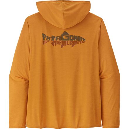 Patagonia - Cap Cool Daily Graphic Relaxed Hoody Shirt - Men's - Wild Waterline: Cloudberry Orange X-Dye